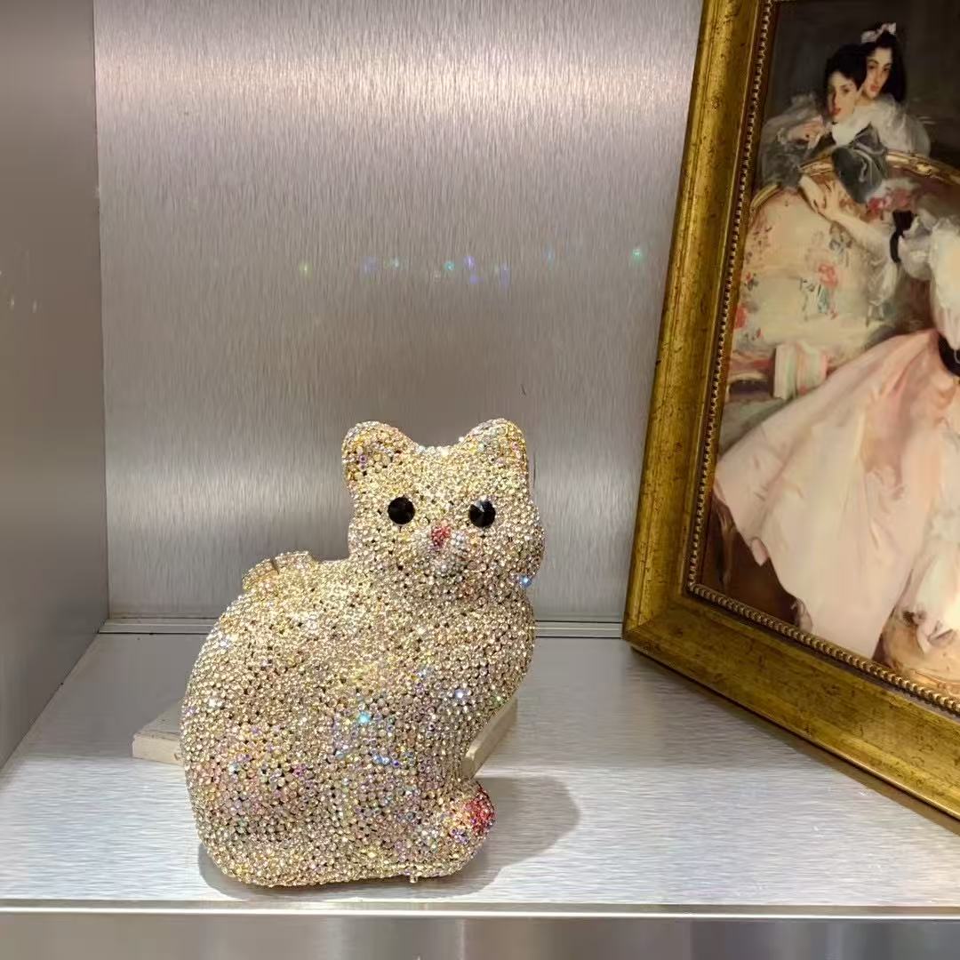 Luxury Bags Cute - 골드 귀여운 고양이 모양 여성 핸드백