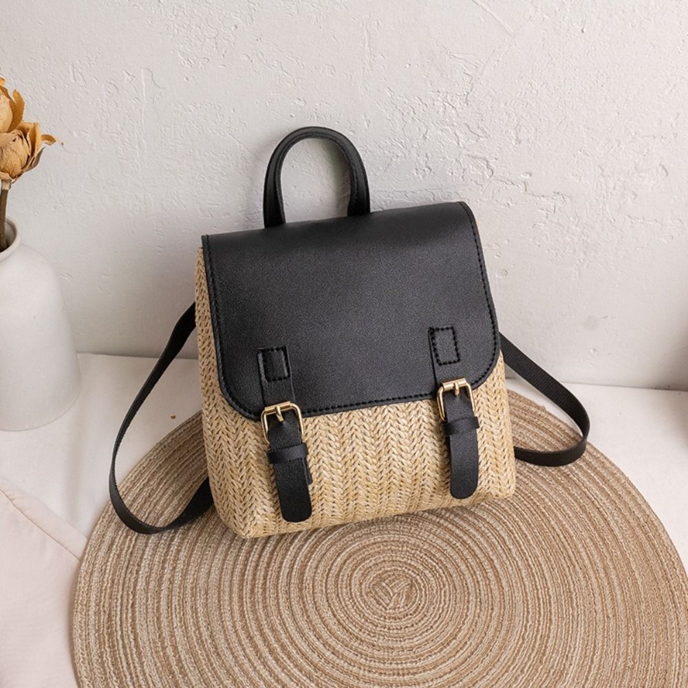 다용도 가방 PU 가죽 밀짚 배낭 레트로 디자인 우아한 - Luxury Bags Leather 리뷰 및 가격