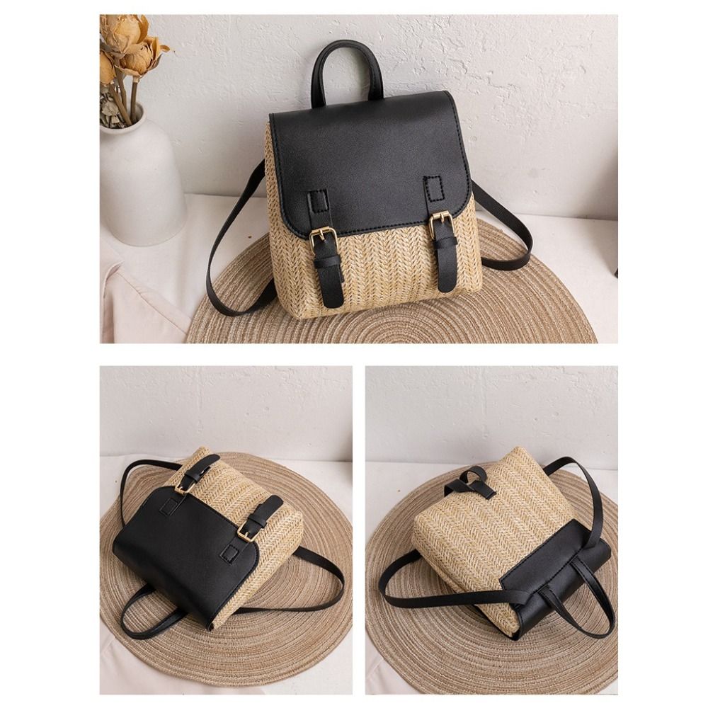 다용도 가방 PU 가죽 밀짚 배낭 레트로 디자인 우아한 - Luxury Bags Leather 리뷰 및 가격