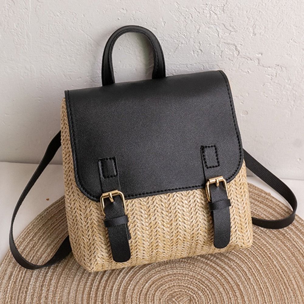다용도 가방 PU 가죽 밀짚 배낭 레트로 디자인 우아한 - Luxury Bags Leather 리뷰 및 가격