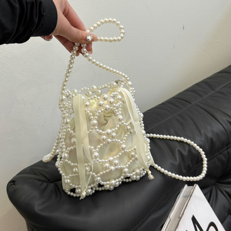 화이트 비딩 버킷 숄더/크로스백, 고급스러운 느낌의 여 - Luxury Bags On Sales 리뷰 및 가격