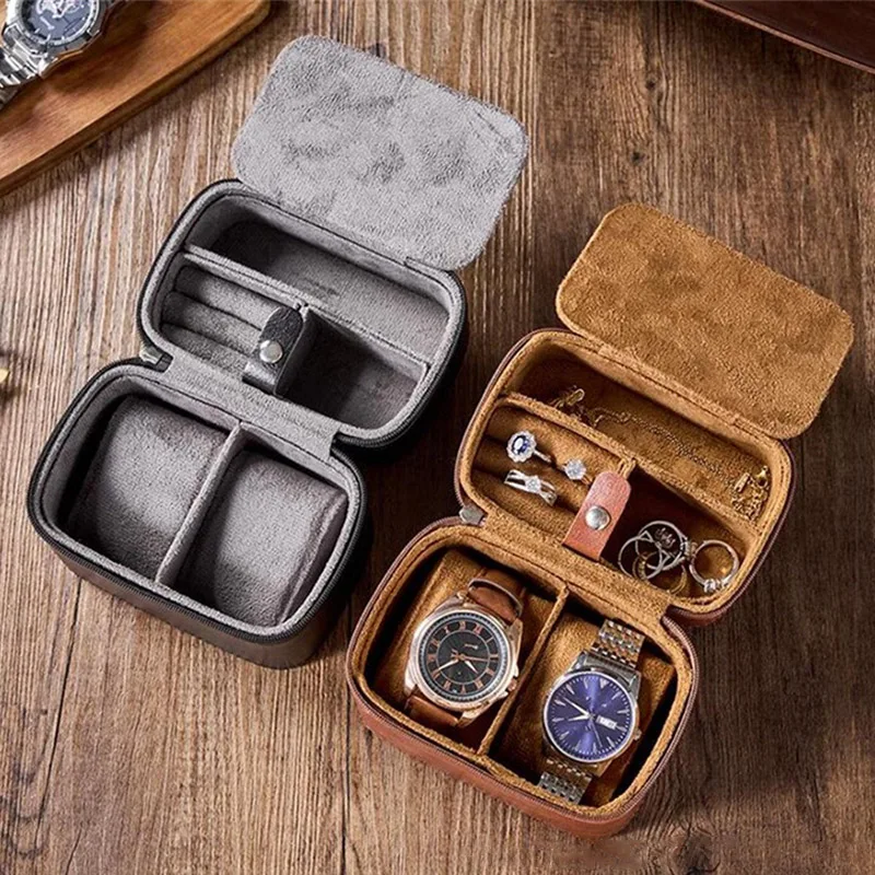 빈티지 럭셔리 시계 상자 가죽 시계 주최자 상자 휴대용 - Luxury Bags Leather 리뷰 및 가격