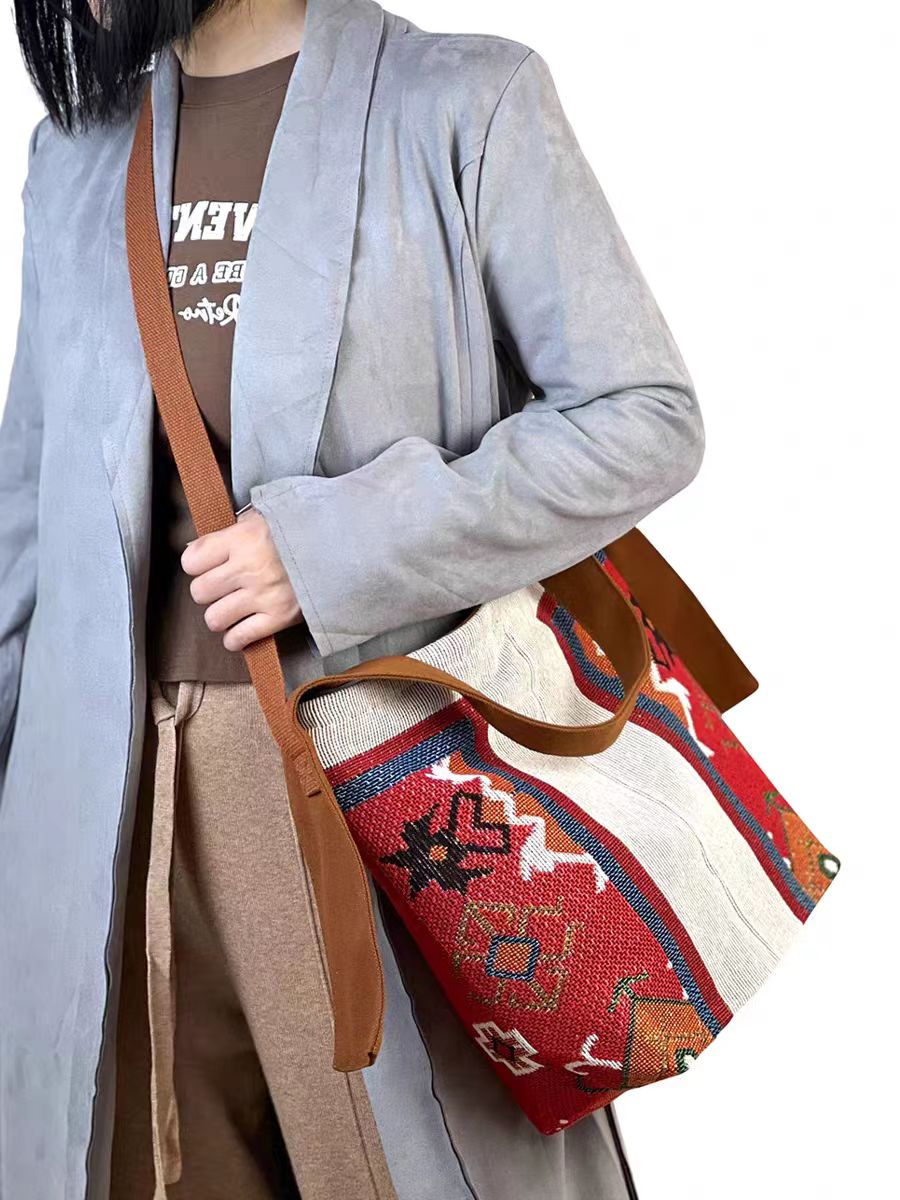럭셔리 여성 가방 오리지널 양면 자수 캔버스 숄더백 보 - Luxury Bags On Sales 리뷰 및 가격